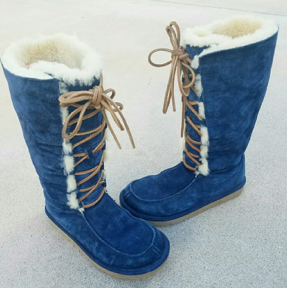 UGG Shoes - Royal blue lace up UGG boots