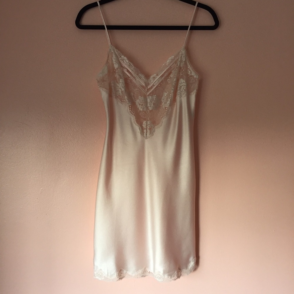 Vintage Christian Dior Pale Pink Lace Slip Dress - Picture 2 of 4