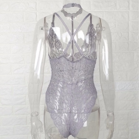 Gray Lace Bodysuit - Picture 3 of 3