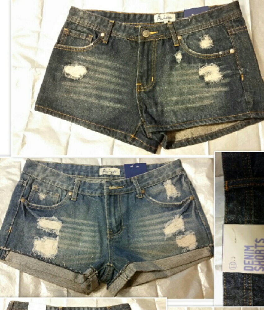 Aviva cut-up Jean shorts