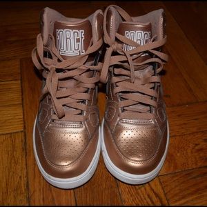 Gold Nike Force Sneakers