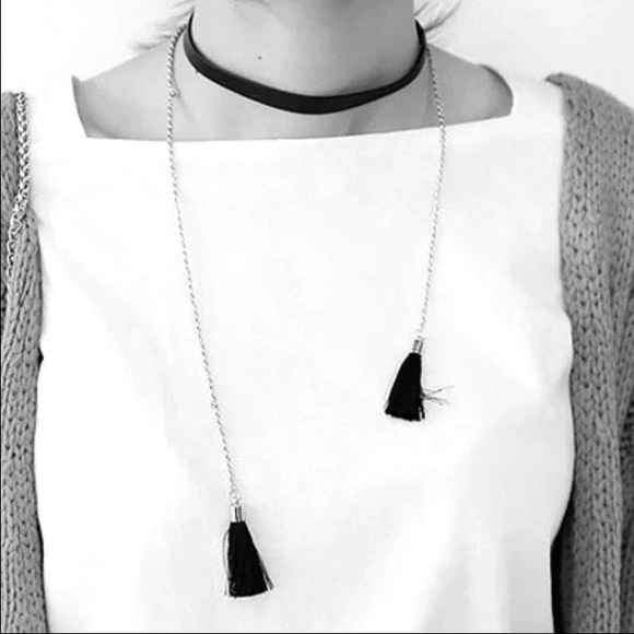 boutique Jewelry - chain tassel choker necklace