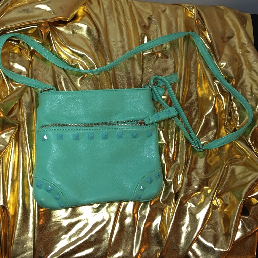 Le Donne teal cross body purse teal