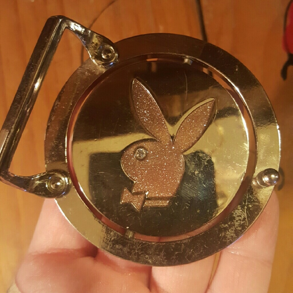 Sterling Silver Playboy Bunny  Belt Buckle