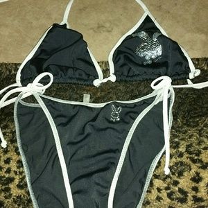 Playboy black.and silver bikini