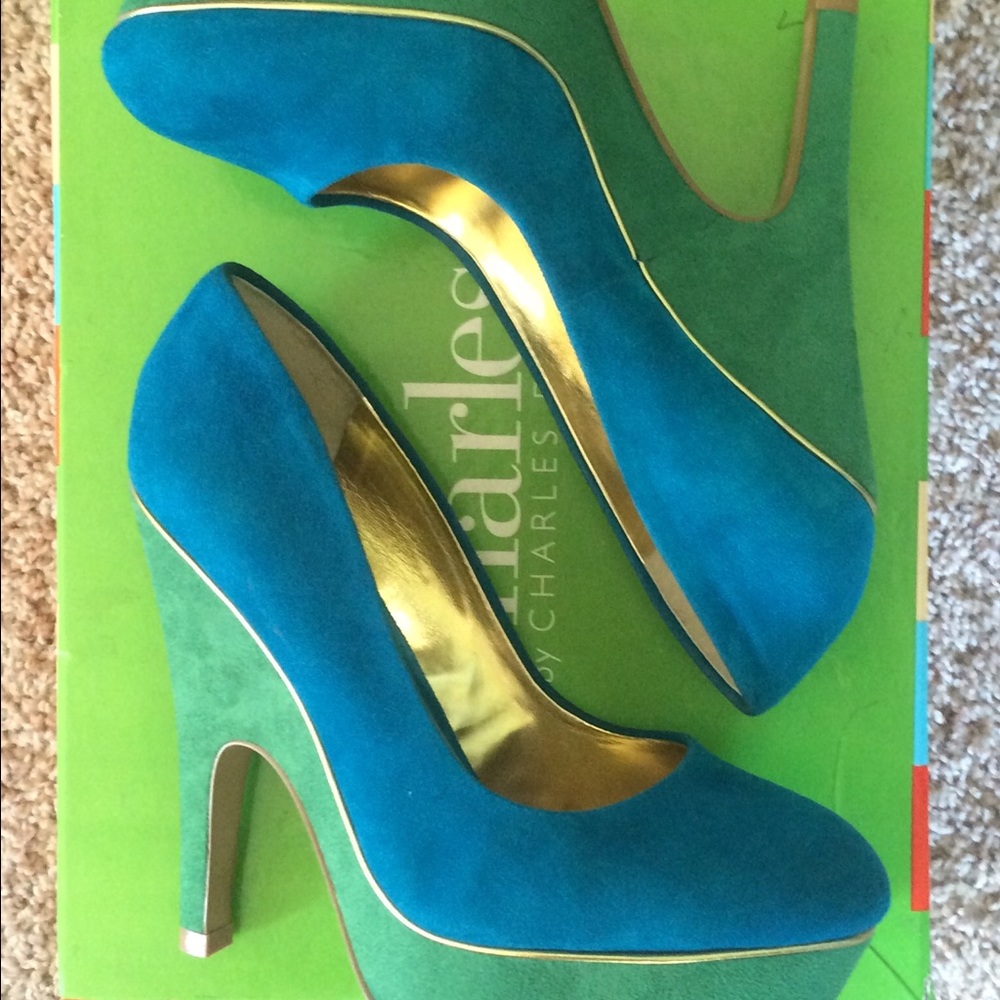 Blue & green platforms. Disco 70s inspired.