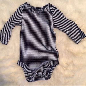 Navy and white striped bodysuit for baby