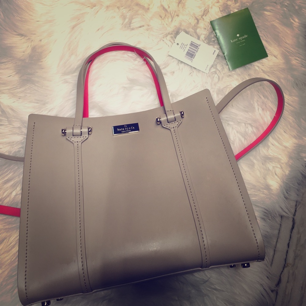 Kate spade tan and hot pink crossbody bag