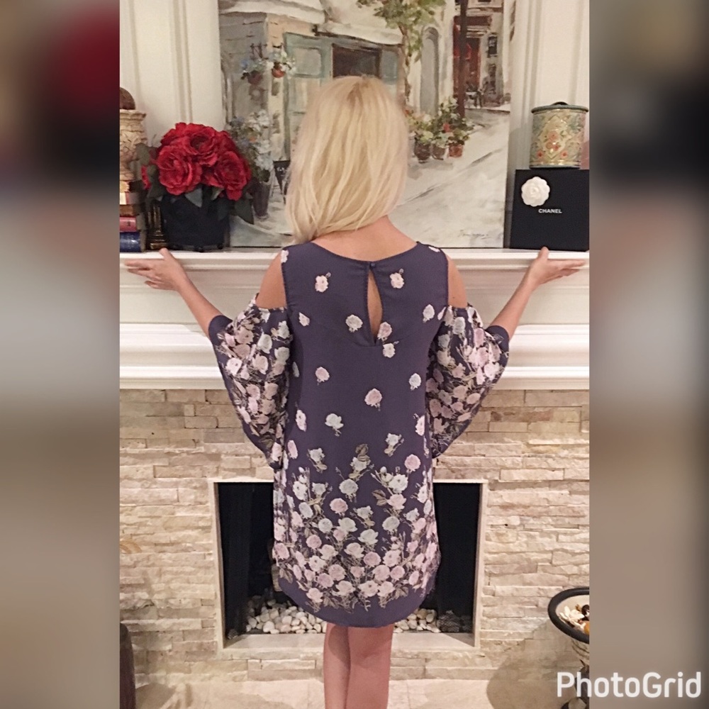 💕criss cross ruffle cold shoulder dress! LAST ONE - Picture 3 of 3