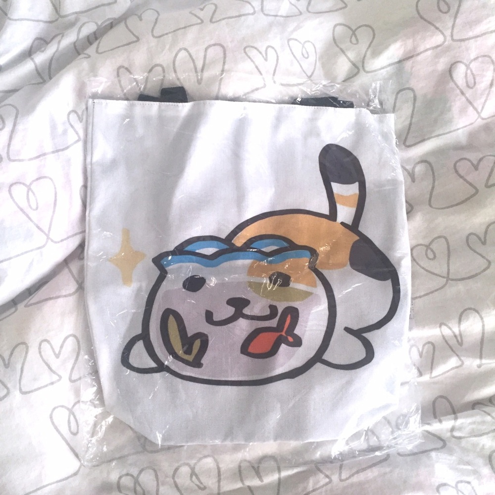society6 Neko Atsume cat canvas tote bag