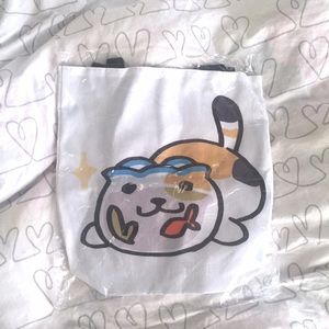 society6 Neko Atsume cat canvas tote bag
