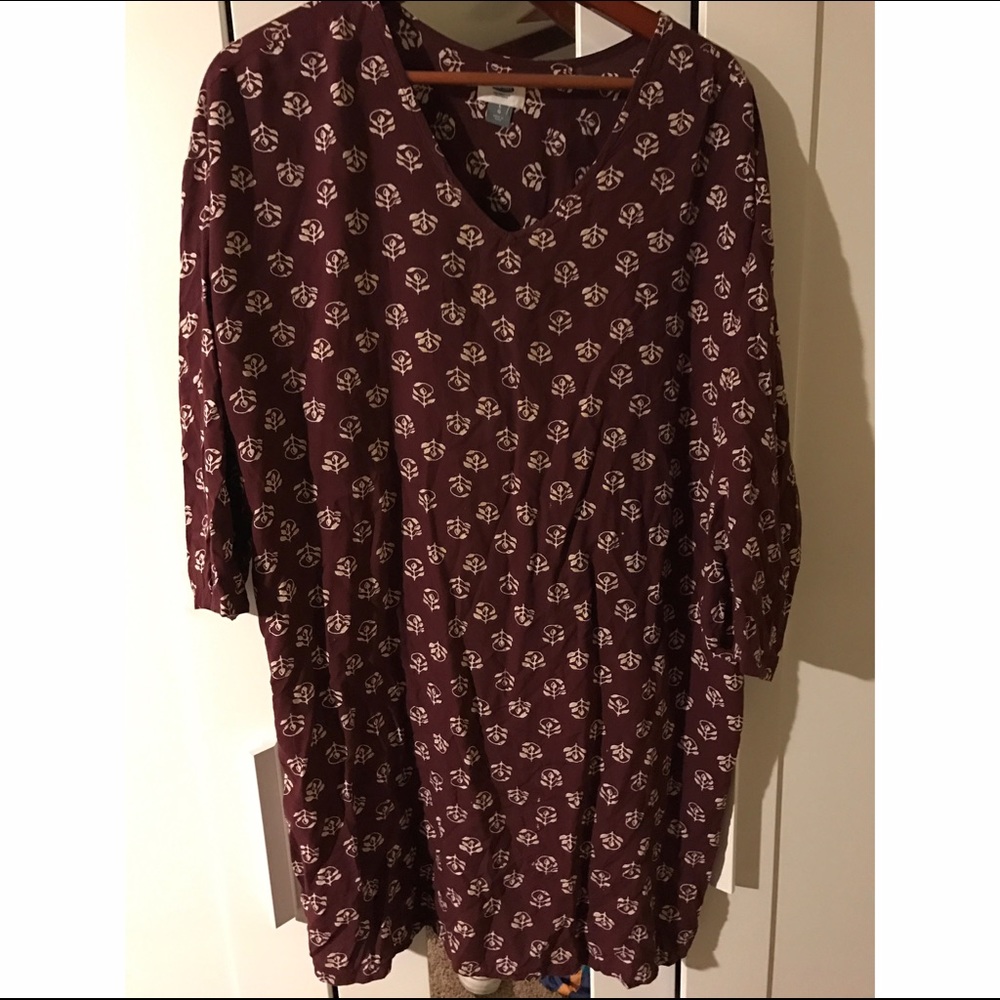 Floral Burgandy Short Dress