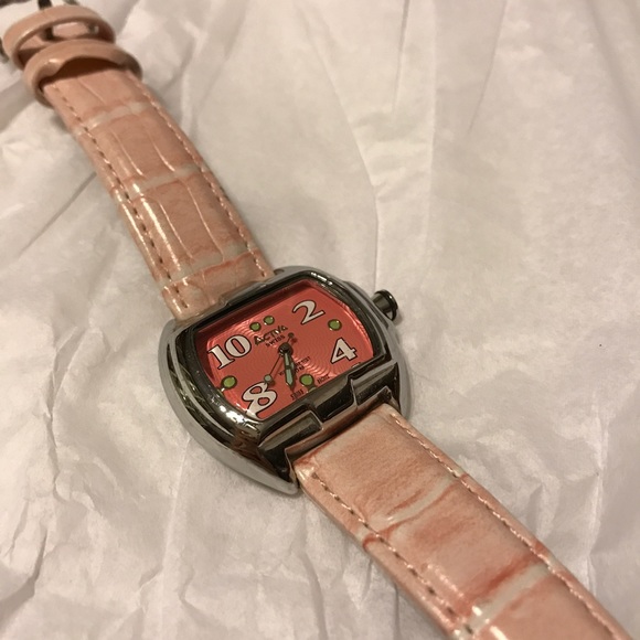 Pink croc watch