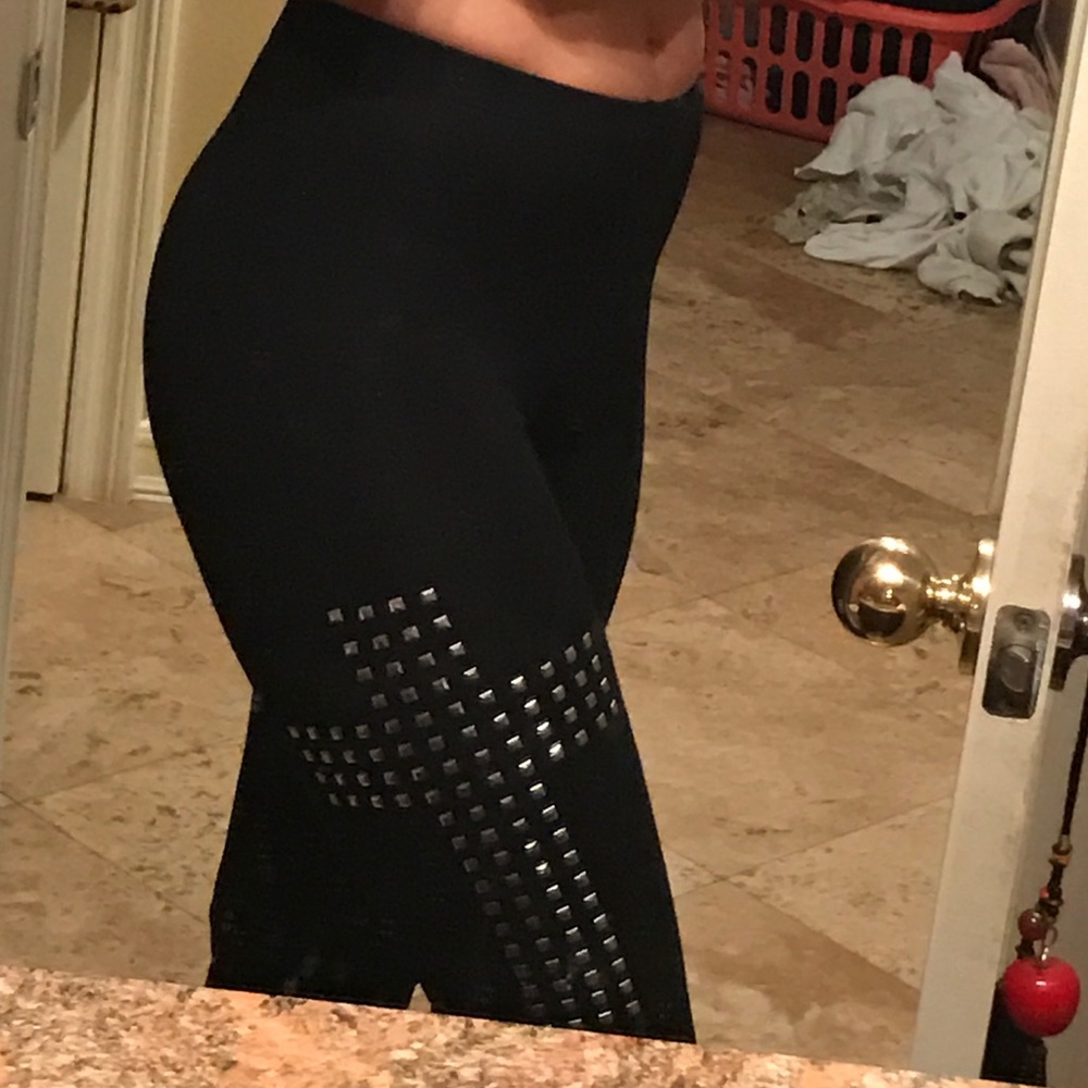 Black Leggings with cross studs on both sides