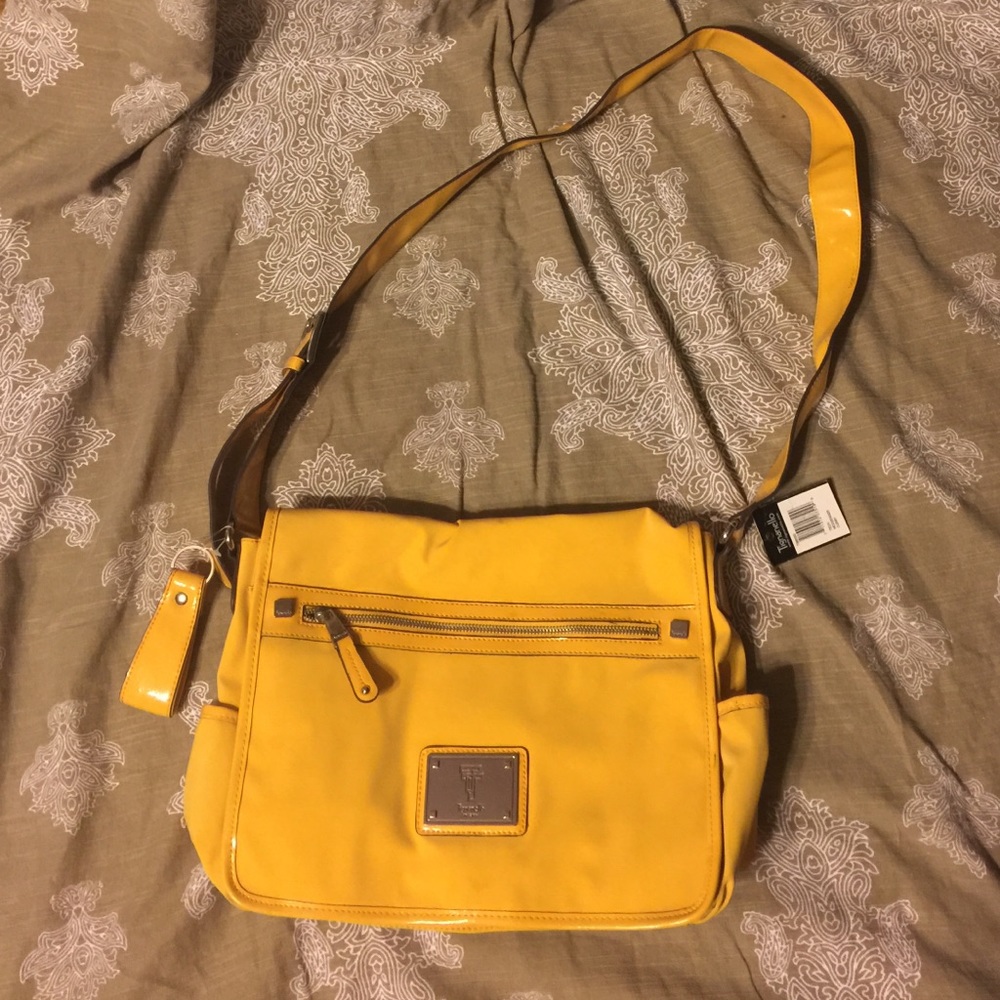 NWT Tiganello Yellow Messenger Bag