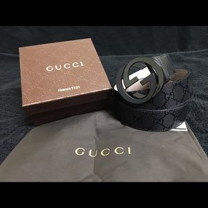 Gucci Other - Gucci Men Belt Black Shiny Imprime
