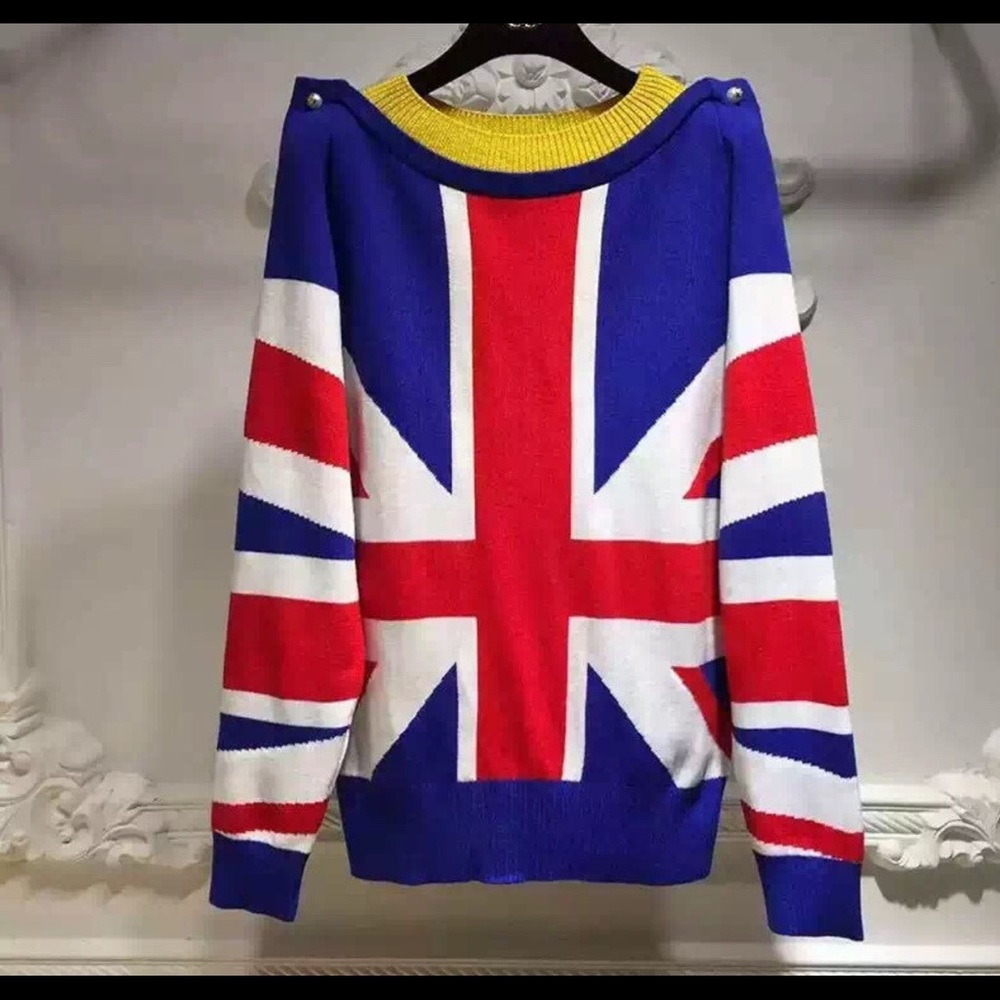 High fashion union jack sweater