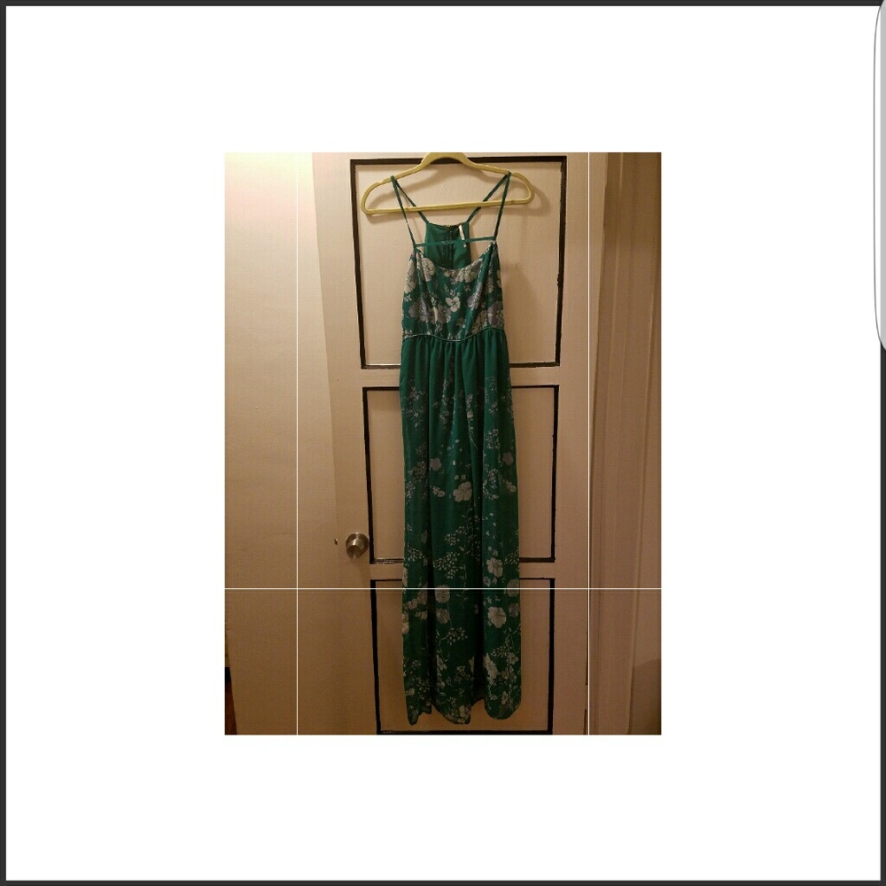 Green floor length Free People dress