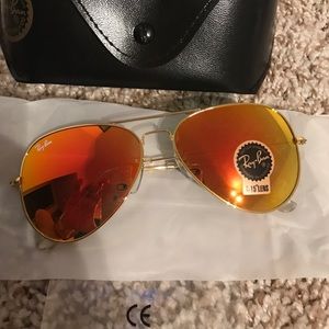 RAY-BAN 3025 58 MM AVIATOR POLARIZED ORANGE LENS