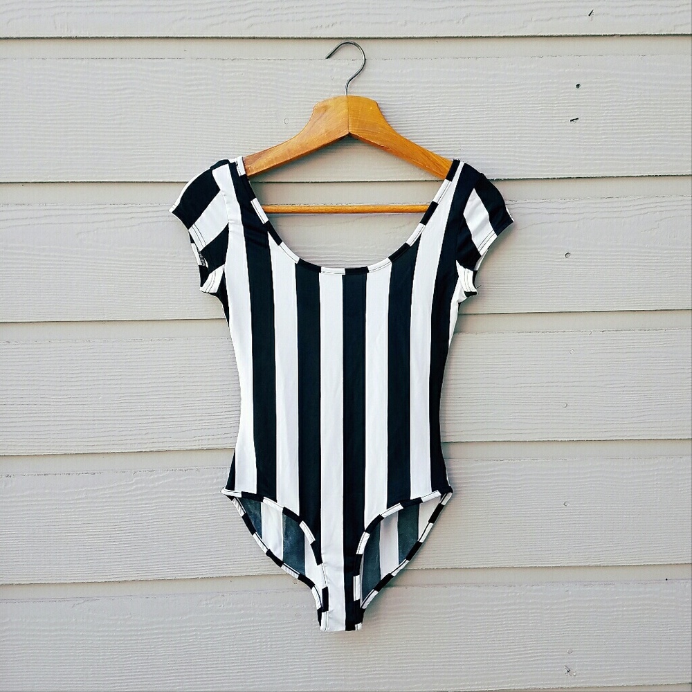 Striped Leotard Bodysuit