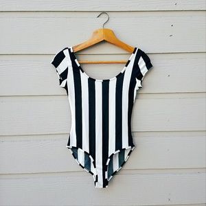 Striped Leotard Bodysuit