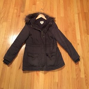 Olive winter parka- like new