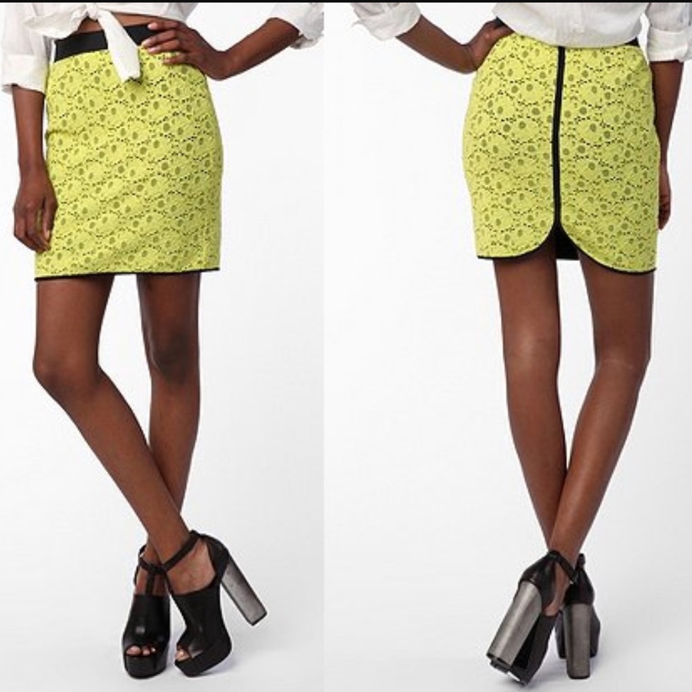 Silence and Noise Neon Lace Mini skirt