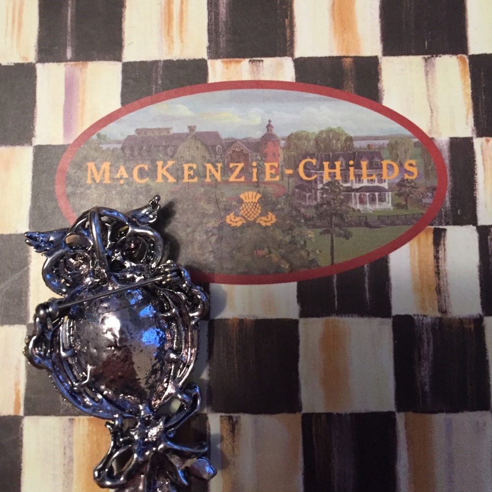 Mackenzie-Childs Owl Pin/ Pendant. NEW - Picture 3 of 5