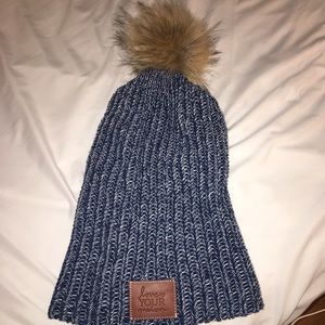 Love Your Melon Navy Blue Pom Beanie