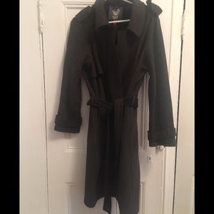 Olive Green Vince Camino Military Trench Coat