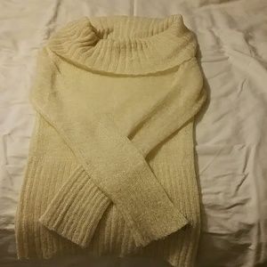 Arden B cream sweater with gold accent