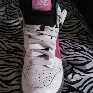 Nike Dunk High (white / dark pink / pink clay
