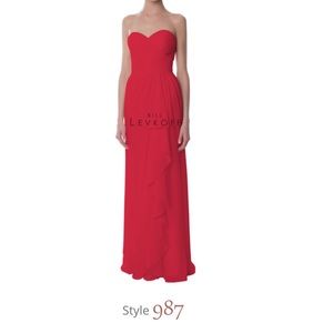 Bill Levkoff Bridesmaid Prom Dress in Cherry Red 0