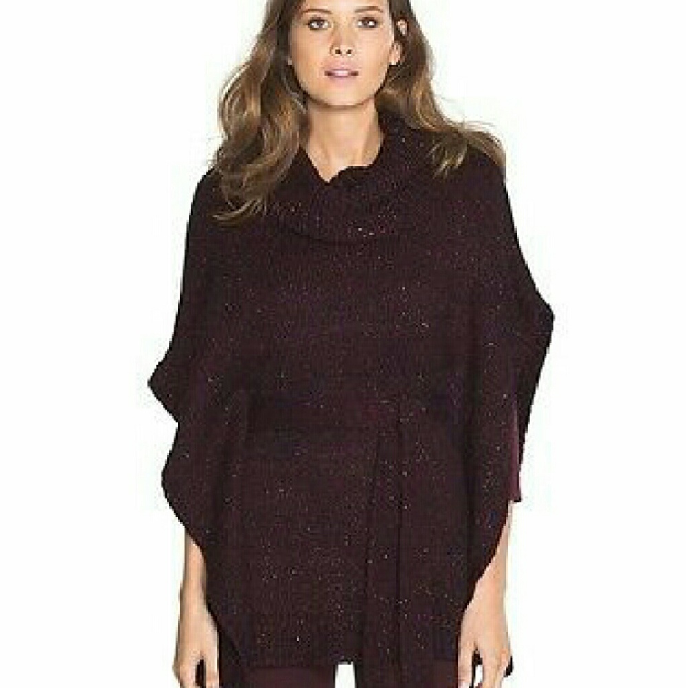 Black House White Market maroon sweater/pancho