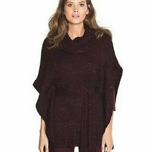Black House White Market maroon sweater/pancho