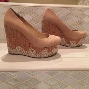 Gianni Bini nude wedge heels. Size 7
