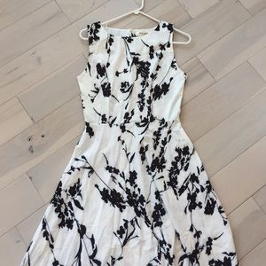 B&W Floral Print Dress