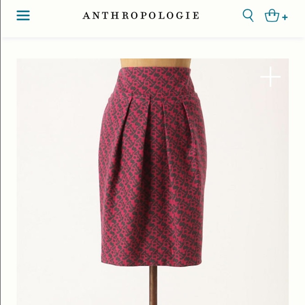 Anthropologie Eva Franco "Shirr and Pleat" Skirt