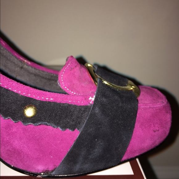 Naughty Monkey squared toe suede heels - Picture 2 of 4