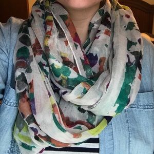 White scarf with flowers