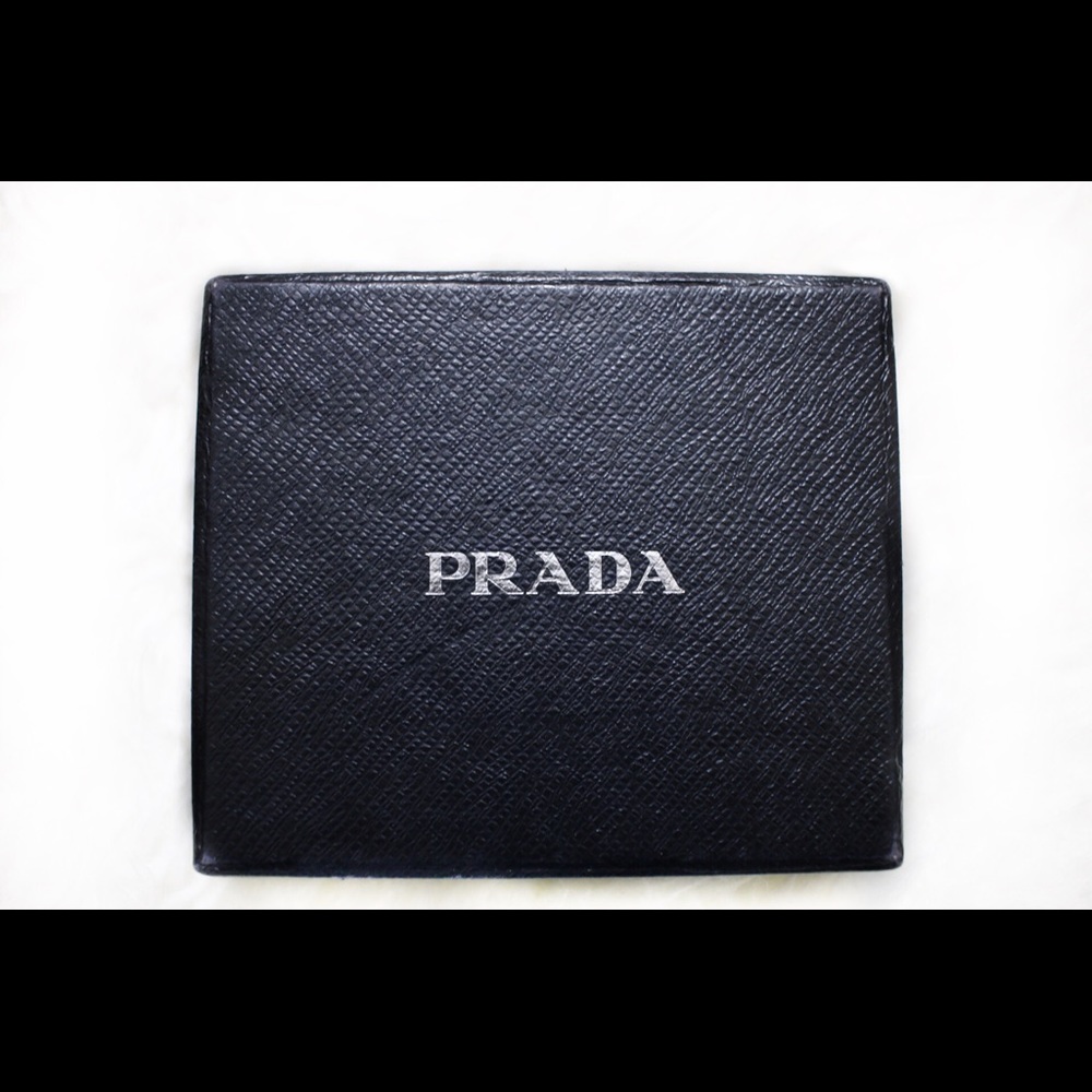 Prada Wallet Leather Bifold Black