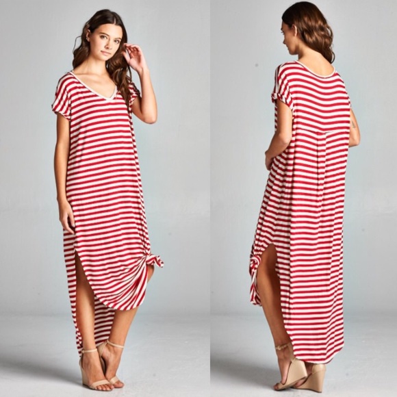 ❣️LAST-L/XL❣️ Oversized Slouch Striped Maxi Dress - Picture 3 of 5
