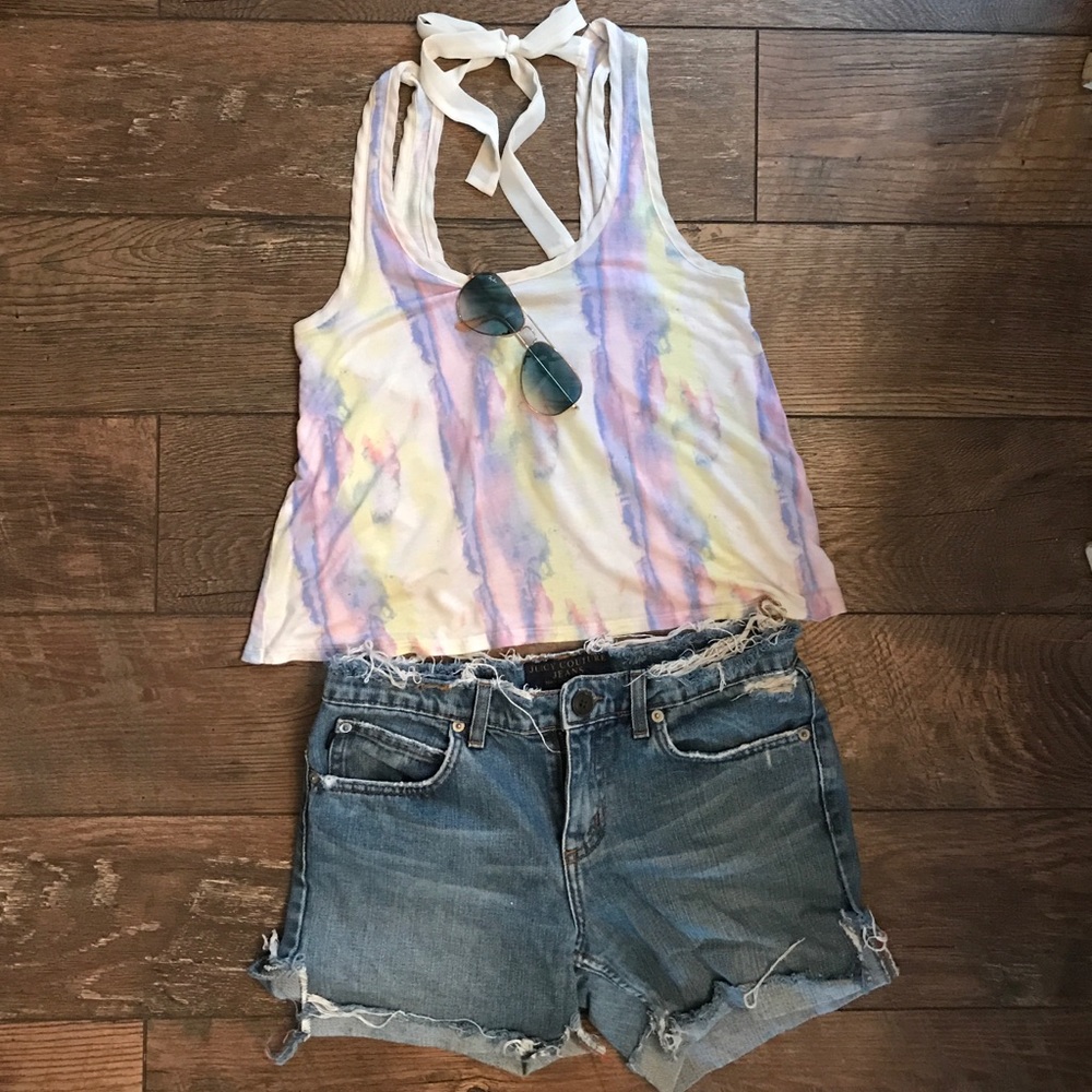 Kimchi Blue Peek a Boo Back Bow Tie Dye Tank