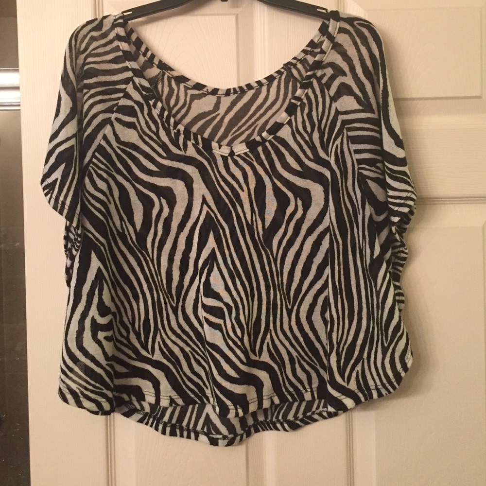 Sheer zebra print crop top
