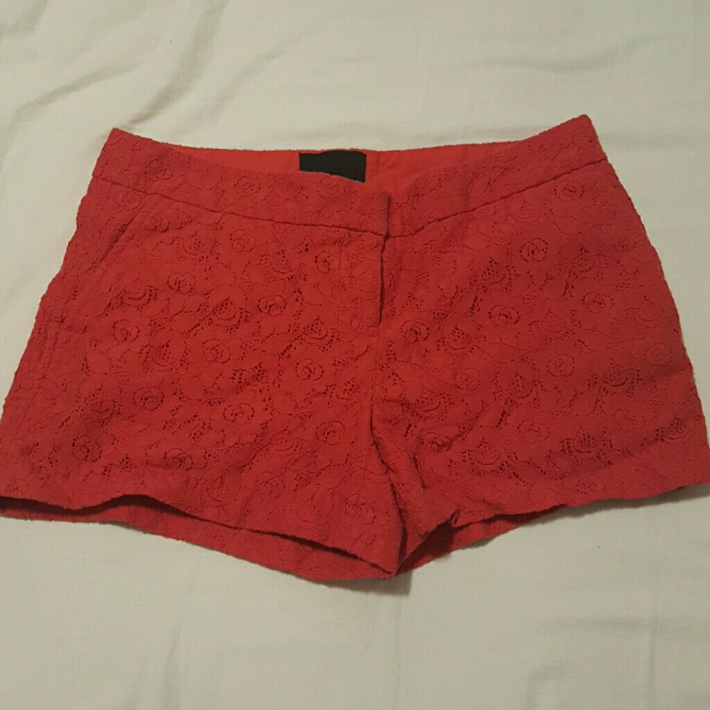 Cynthia Rowley red lace shorts
