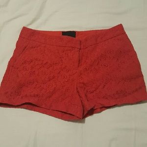 Cynthia Rowley red lace shorts