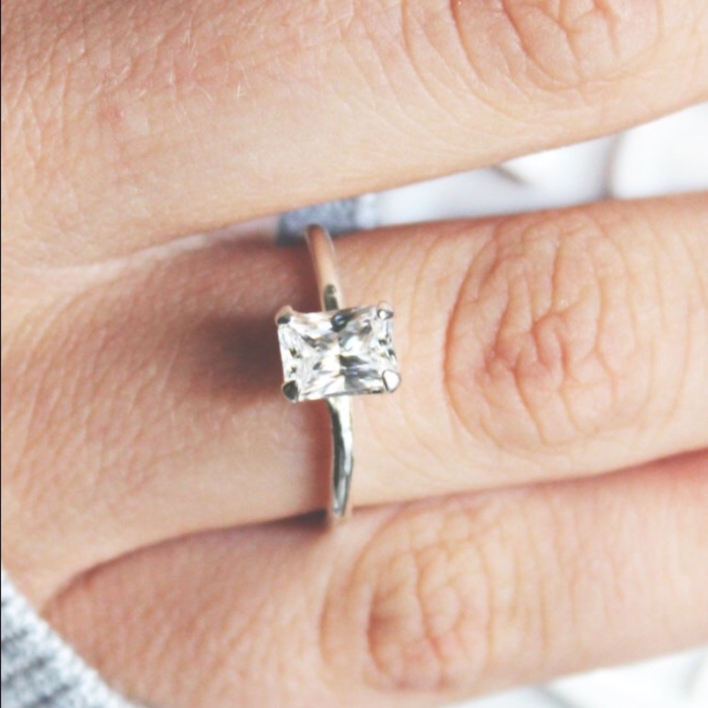 Handmade!! Gorgeous emerald cut cz ring