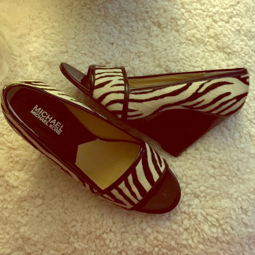 Michael Kors Zebra Print Wedges