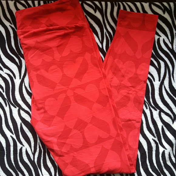 LuLaRoe VALENTINE Leggings TC Hearts - Picture 2 of 3