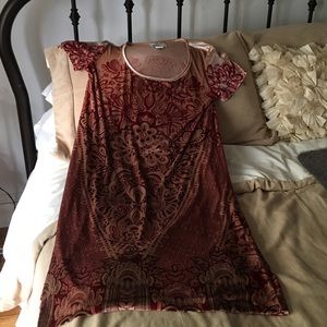 Anthropologie style velour dress